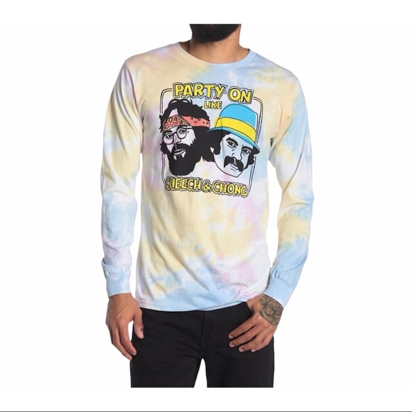 Cheech & Chong Party on 100% Cotton Tie Dye Shirt - Picture 6 of 6